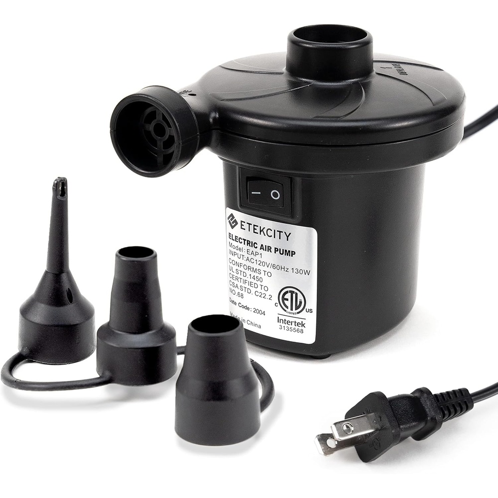 image:imageEtekcity Air Pump for Inflatables Portable Electric Air Mattress Pump QuickFill Perfect InflatorDeflator for Couch Blow up Pool Floats Raft Bed Boat Toy with Nozzles 110120V BlackBlack