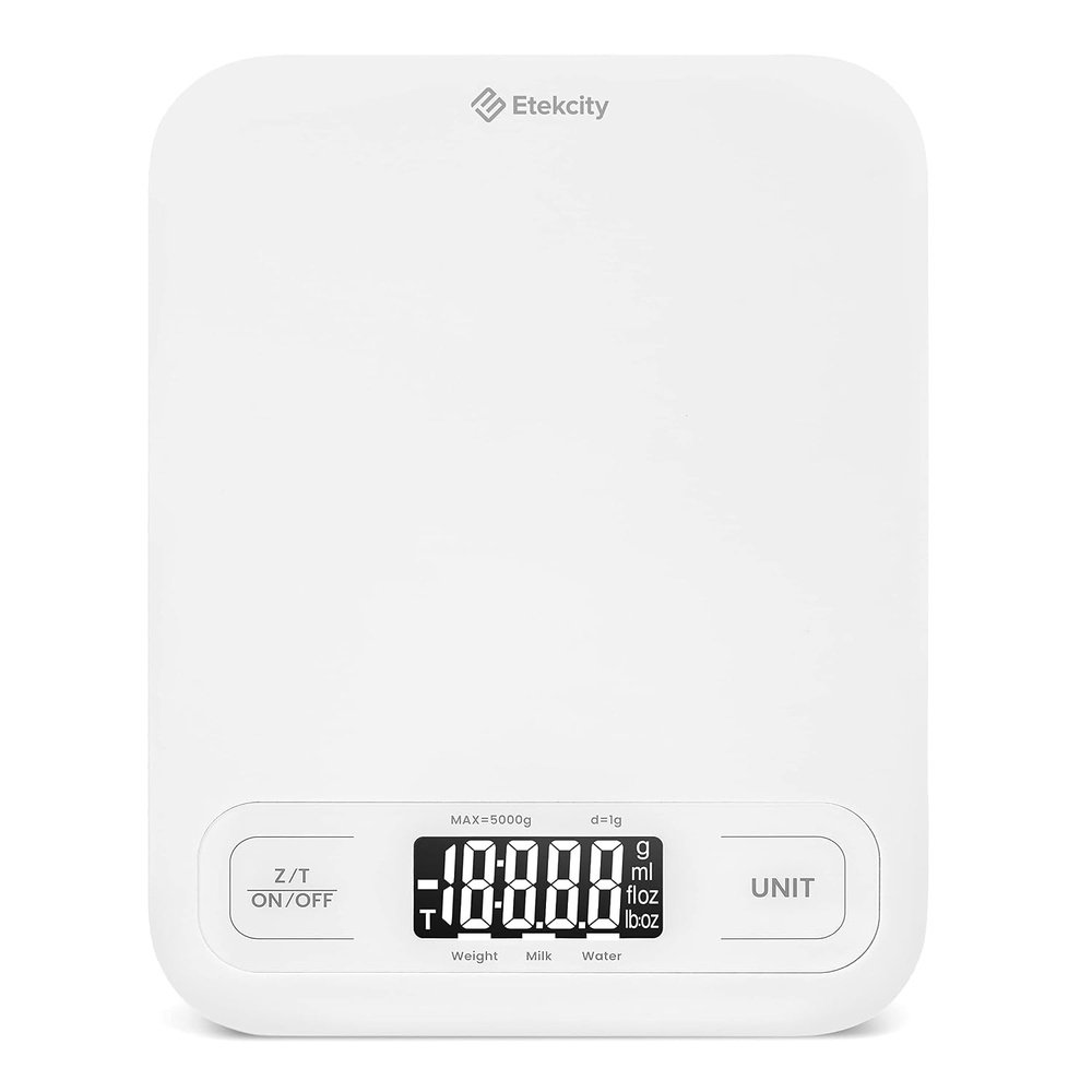 image:imageEtekcity Food Nutrition Scale Digital Grams and Ounces Large  Kitchen scale with tare ideal for baking weight loss keto meal prep liquids and jewelry 304 Stainless SteelClean White