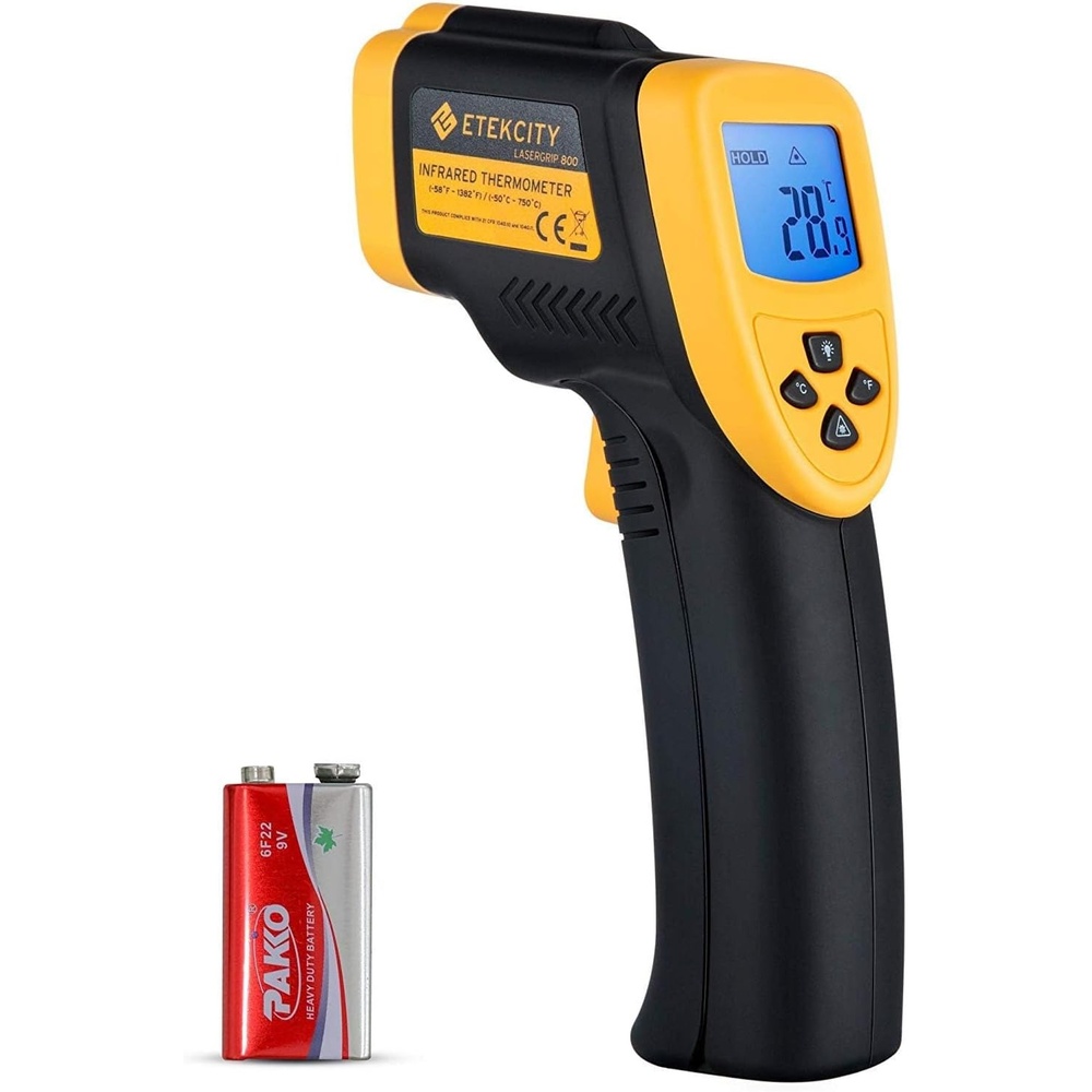 image:imageEtekcity Infrared Thermometer 774 Digital Temperature Gun for Cooking Non Contact Electric Laser IR Temp Gauge Home Repairs Handmaking Surface Measuring 58 to 716   50 to 380  YellowYellow DS 161