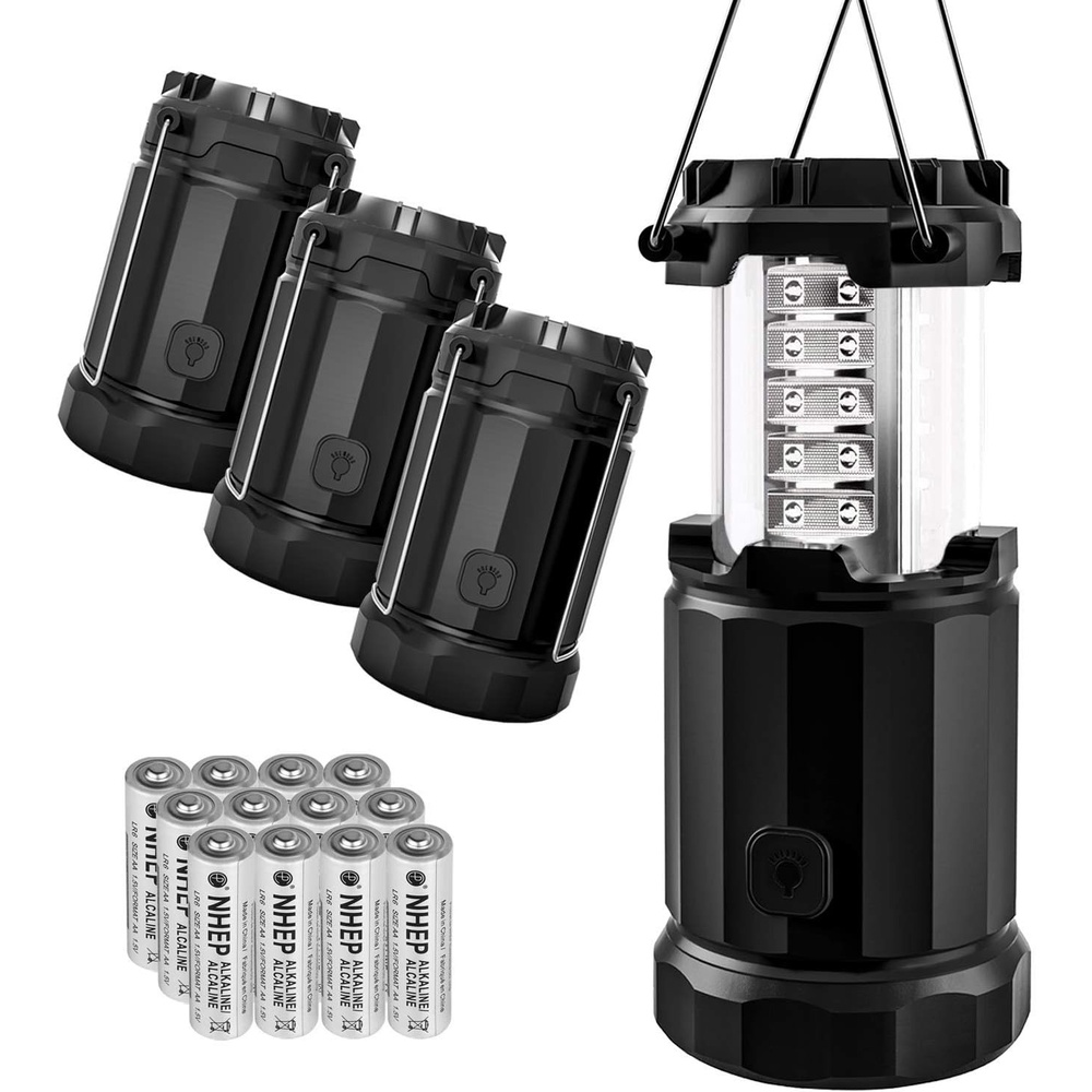 image:imageEtekcity LED Camping Lantern for Emergency Light Hurricane Supplies Lanterns for Survival Kits Power Outages  Battery Powered Operated Lanterns Lamp Camping Gear Accessories  4 Pack