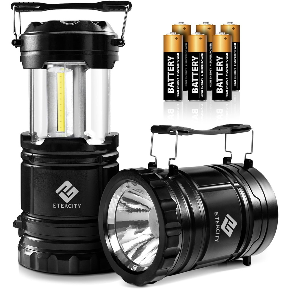 image:imageEtekcity LED Camping Lantern for Emergency Light Hurricane Supplies Lanterns for Survival Kits Power Outages  Battery Powered Operated Lanterns Lamp Camping Gear Accessories  2 Pack