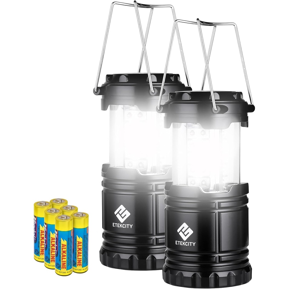 image:imageEtekcity LED Camping Lanterns Battery Included 4 Pack  Power Outages Hurricane Preparedness Camping Essentials Emergency Kit Water Resistant Collapsible Design2 Pack