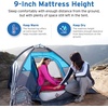 Etekcity Air Mattress Upgraded Twin Size Camping Air Bed Blow Up Bed Inflatable Mattress Raised Airbed with Rechargeable Pump for Guest, Camping, Hiking, Height 9″, Storage Bag, Brown(Queen)