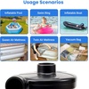Etekcity Air Pump for Inflatables, Portable Electric Air Mattress Pump, Quick-Fill Perfect Inflator/Deflator for Couch, Blow up Pool Floats Raft Bed Boat Toy with Nozzles, 110-120V, Black(Black)
