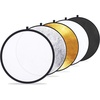 Etekcity 24″ (60cm) 5-in-1 Photography Reflector, Multi-Disc Light Reflectors for Photography, Collapsible with Bag – Translucent, Silver, Gold, White and Black(24 Inch)