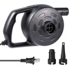 Etekcity Air Pump for Inflatables, Portable Electric Air Mattress Pump, Quick-Fill Perfect Inflator/Deflator for Couch, Blow up Pool Floats Raft Bed Boat Toy with Nozzles, 110-120V, Black(Dark Black)