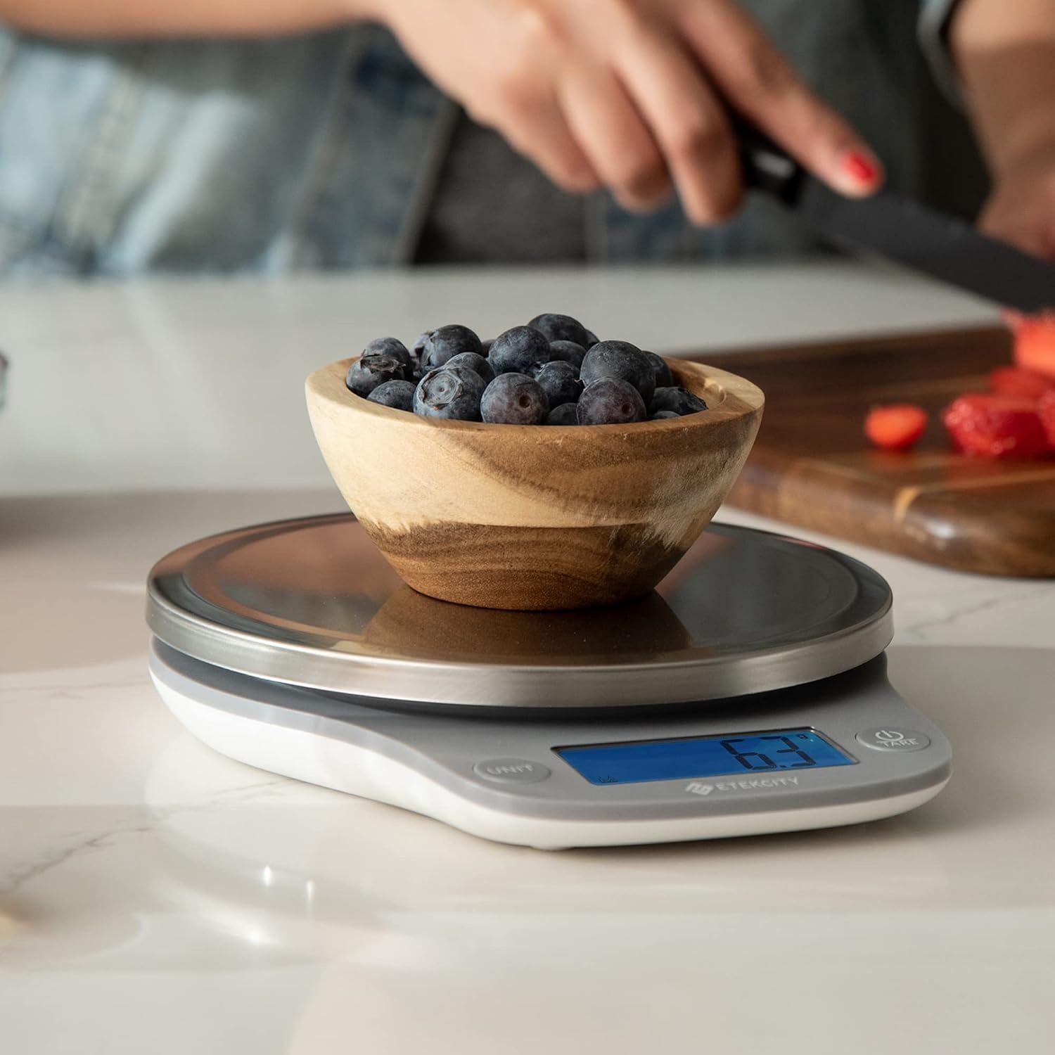 image:imageEtekcity 01g Food Kitchen Scale Digital Ounces and Grams for Cooking Baking Meal Prep Dieting and Weight Loss 11 Pounds BlackSilver