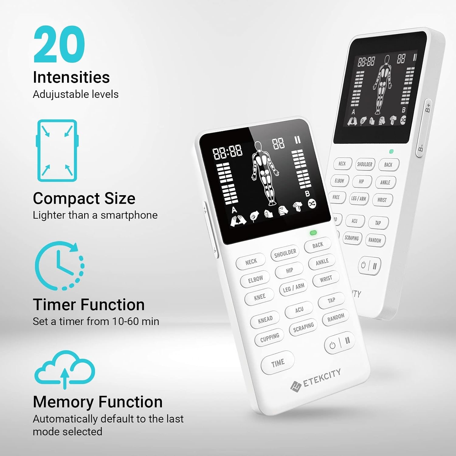 image:imageEtekcity 4Channel Rechargeable TENS Unit Muscle Stimulator FSA HSA Eligible Pain Relief AfterExercise Relaxation Physical Therapy Back Neck Shoulder Sciatica