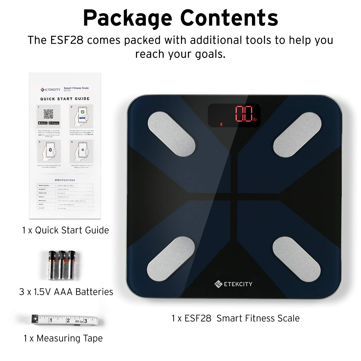 image:imageEtekcity Scale for Body Weight Digital Bathroom Scales for People Most Accurate to 005lb Bright LED Display amp Large Clear Numbers Upgraded Quality for the Elderly Safe Home Use 400 lbs 400 lbs Capacity Bright LED Display with Large Clear Numbers Upgraded Safe Quality for Elderly Home UseBlack