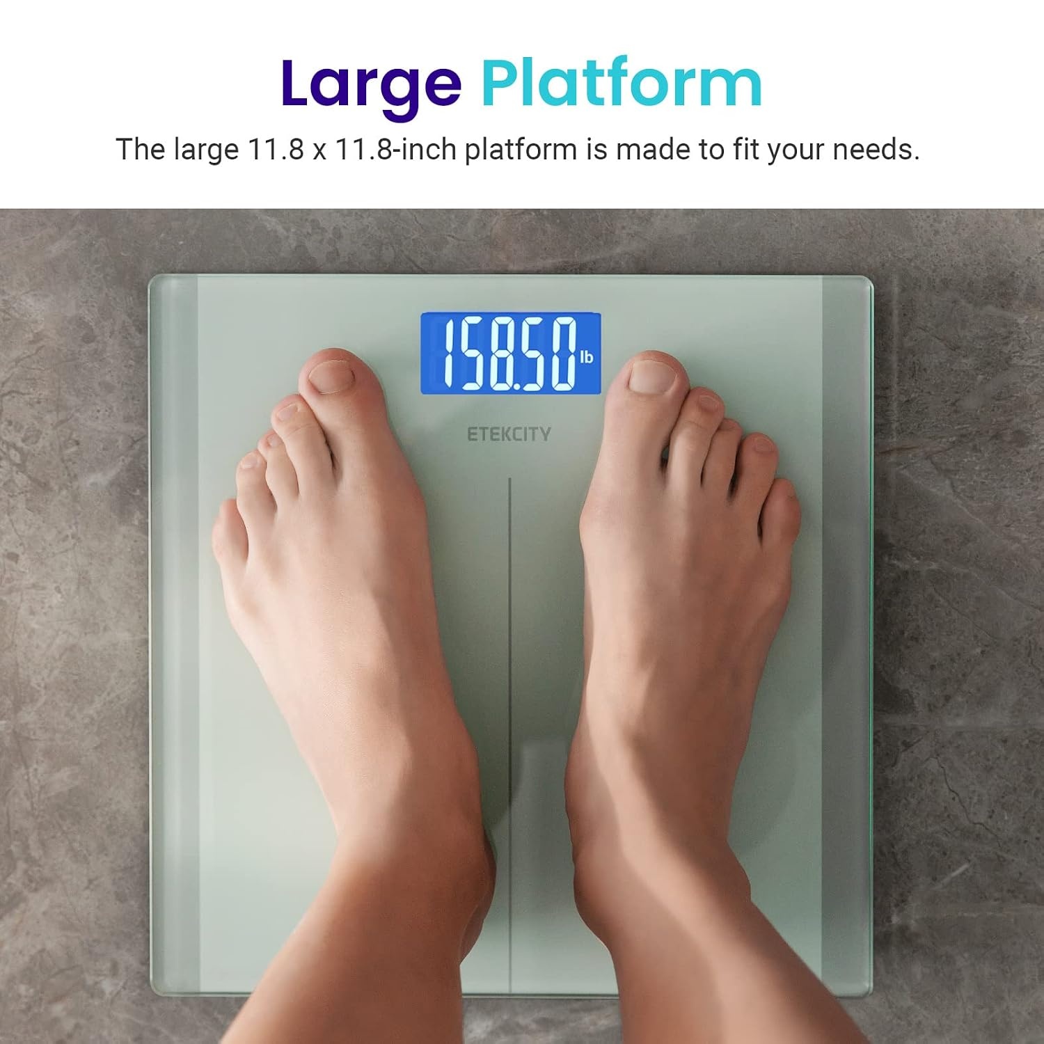 image:imageEtekcity Smart Scale for Body Weight and Fat BMI FSA Eligible Black HSA Eligible Digital Scale for BMI Muscle Mass and Body Composition with Apple Health TFT Display Tempered GlassWhite
