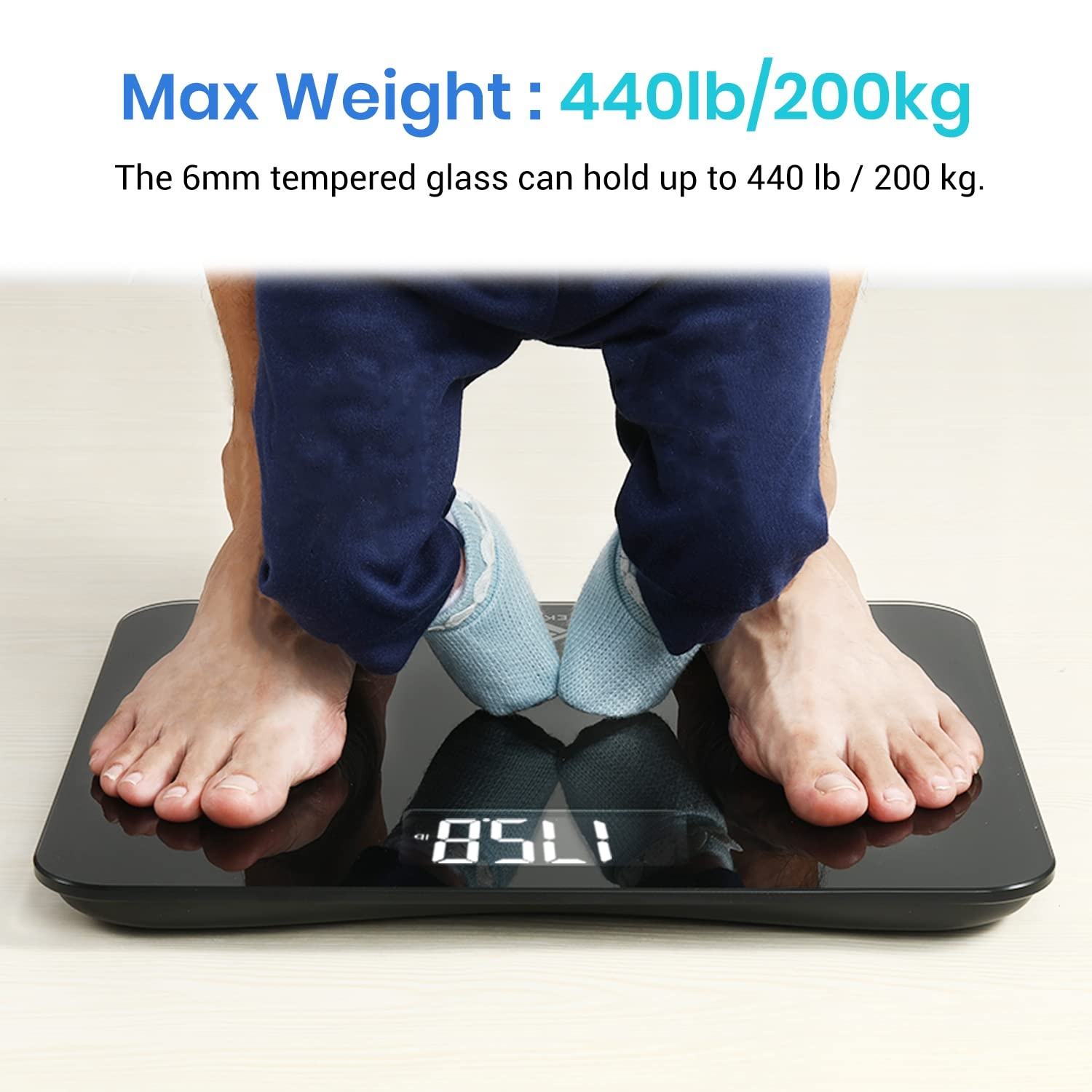 image:imageEtekcity Smart Scale for Body Weight and Fat BMI FSA Eligible Black HSA Eligible Digital Scale for BMI Muscle Mass and Body Composition with Apple Health TFT Display Tempered GlassClassic Black