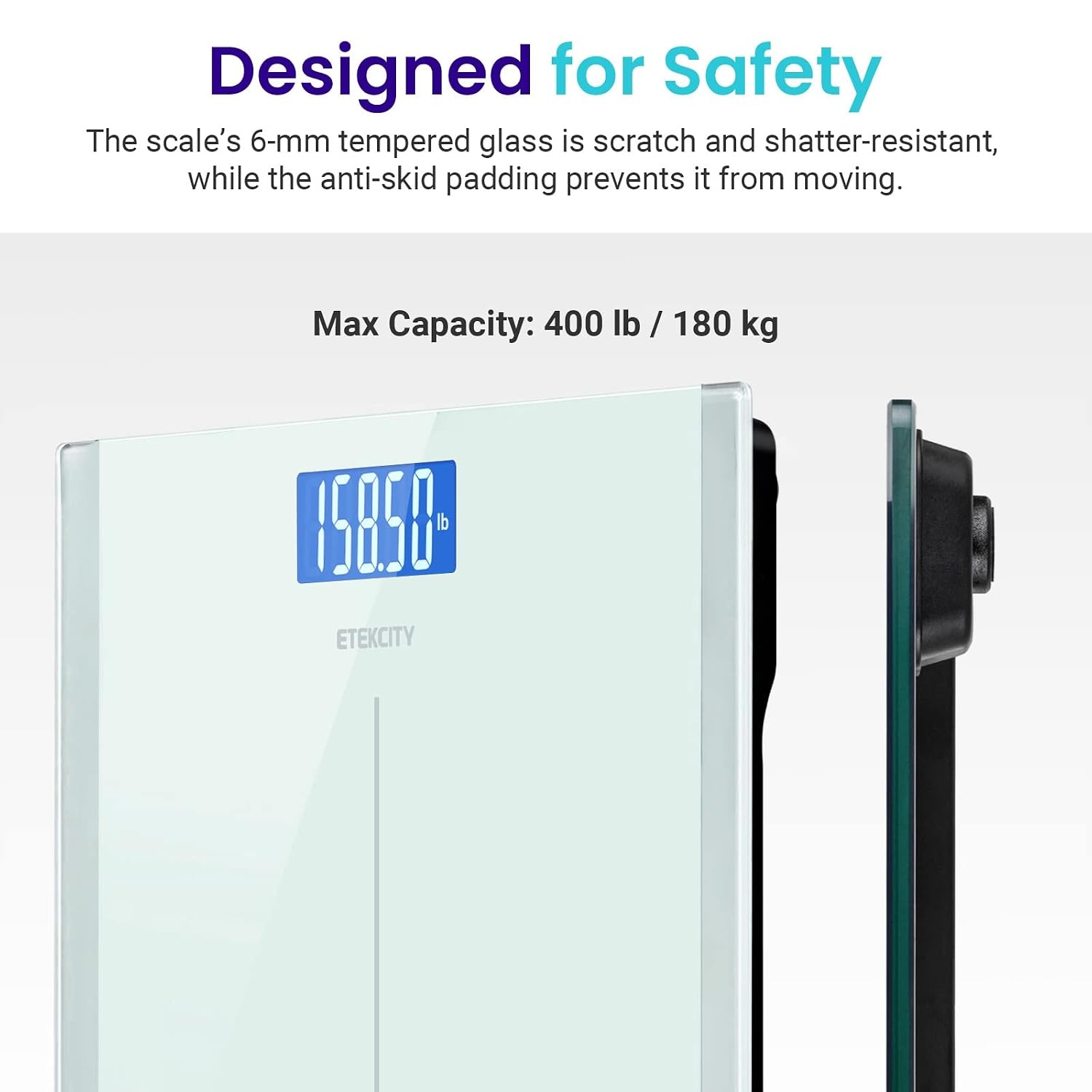 image:imageEtekcity Smart Scale for Body Weight and Fat BMI FSA Eligible Black HSA Eligible Digital Scale for BMI Muscle Mass and Body Composition with Apple Health TFT Display Tempered GlassWhite