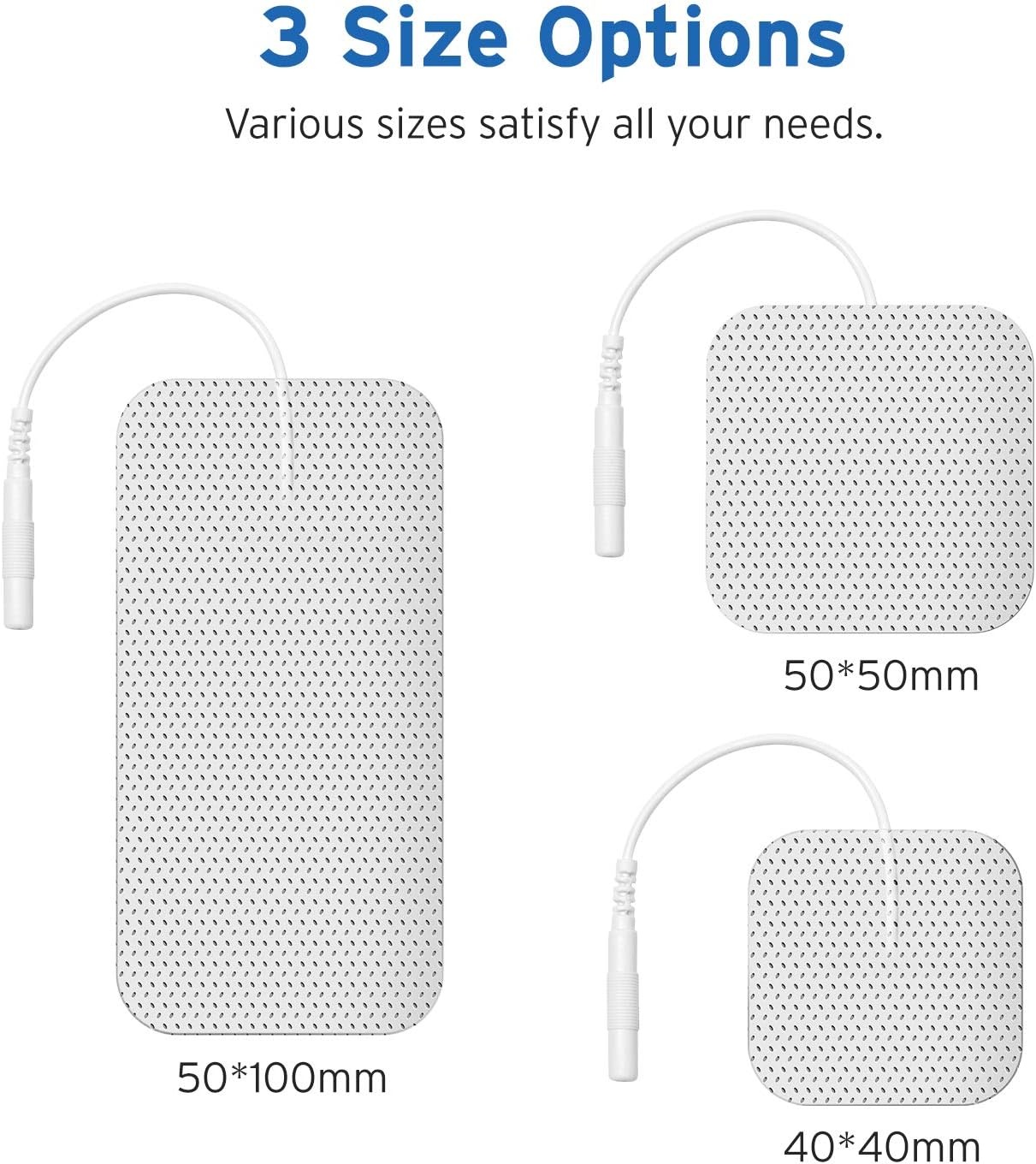 image:imageEtekcity TENS Unit Replacement Pads Electrodes for Back Pain Relief SelfAdhesive amp Gel Free for Electrotherapy White Pack of 16