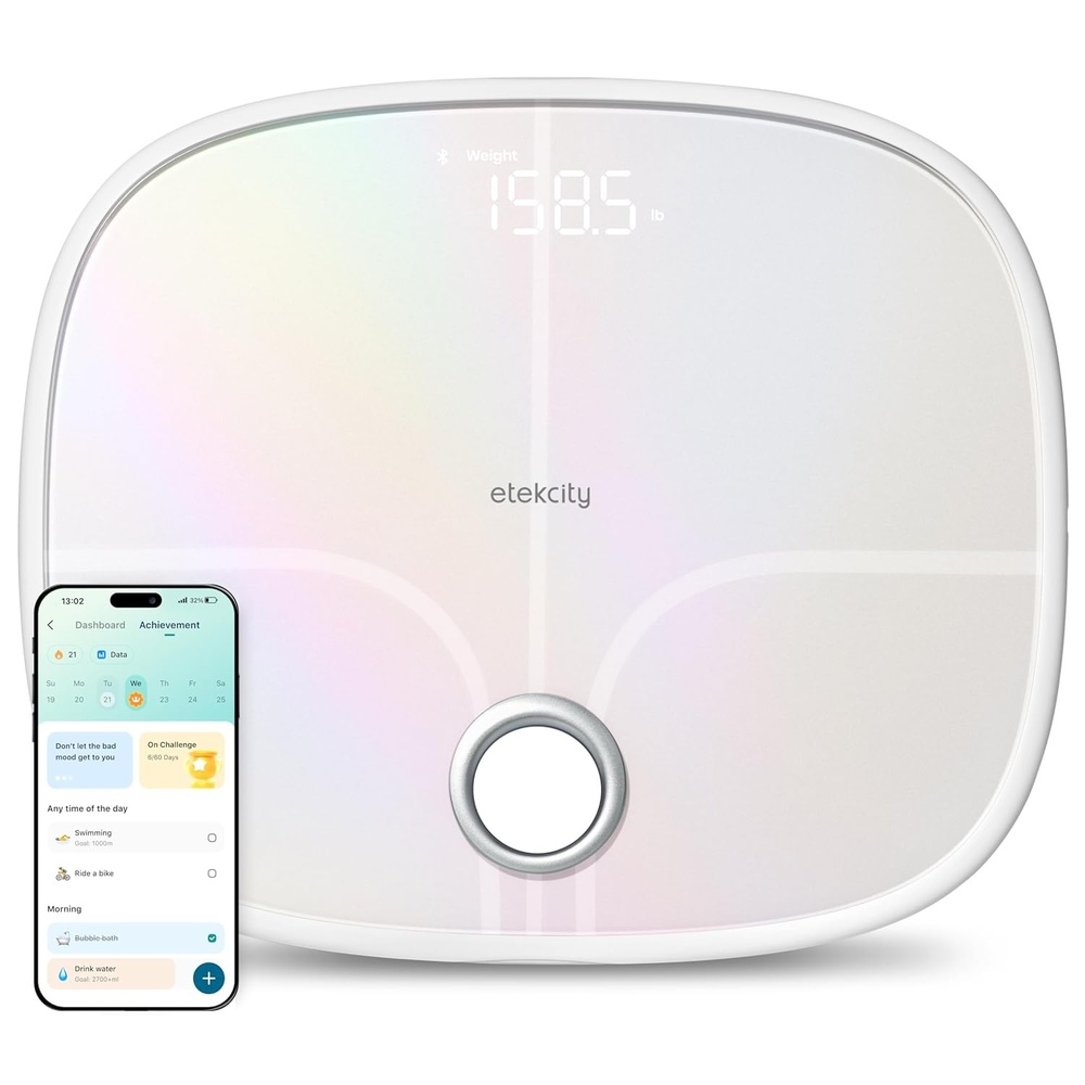 image:imageEtekcity Scale for Body Weight Digital Bathroom Scales for People Most Accurate to 005lb Bright LED Display amp Large Clear Numbers Upgraded Quality for the Elderly Safe Home Use 400 lbs 400 lbs Capacity Bright LED Display with Large Clear Numbers Upgraded Safe Quality for Elderly Home UseRainbow White