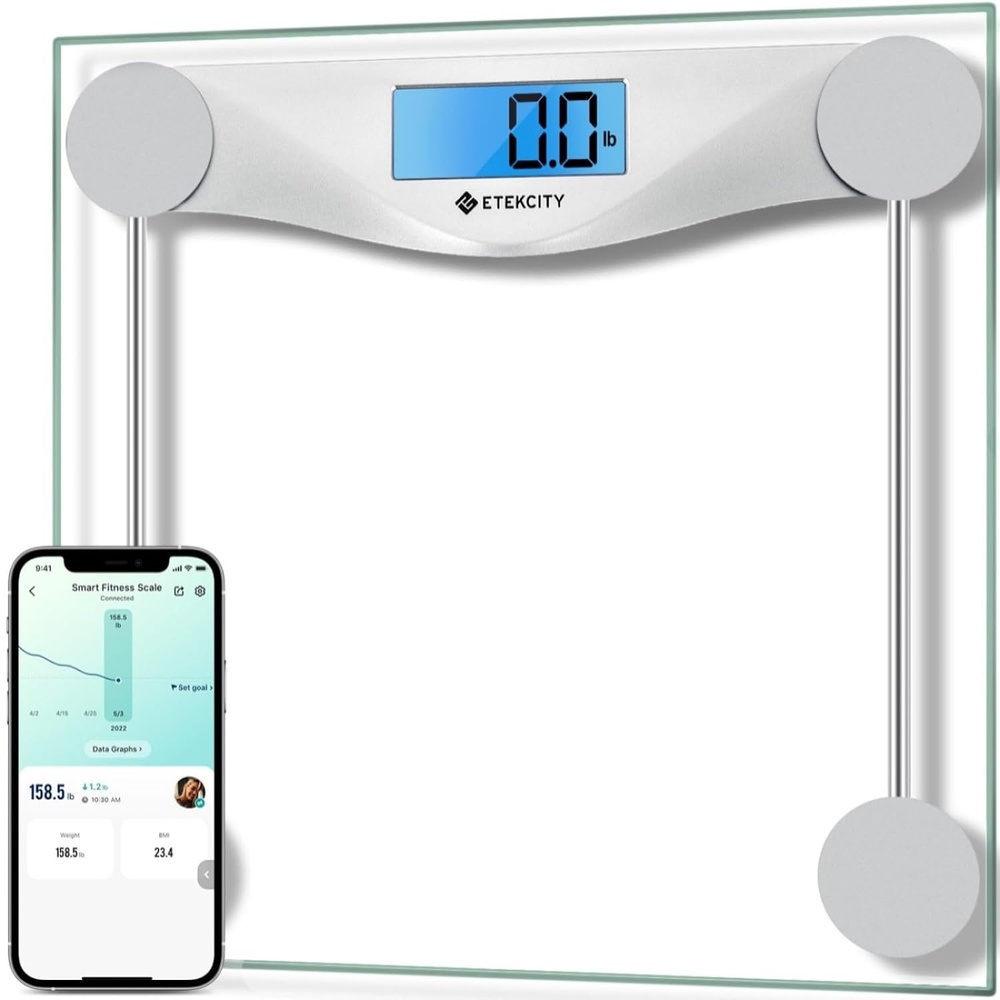image:imageEtekcity Smart Scale for Body Weight and Fat BMI FSA Eligible Black  HSA Eligible Digital Scale for BMI Muscle Mass and Body Composition with Apple Health TFT Display Tempered GlassSatin Silver