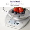 Etekcity Food Kitchen Scale with Bowl, 11lb/5kg, Grams and Ounces | Removable bowl with tare, backlit display, ideal for baking, meal prep, dieting and weight loss(Arctic Sliver)