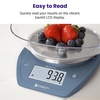 Etekcity Food Kitchen Scale with Bowl, 11lb/5kg, Grams and Ounces | Removable bowl with tare, backlit display, ideal for baking, meal prep, dieting and weight loss(Prussian Blue)
