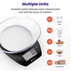 Etekcity Food Kitchen Scale with Bowl, 11lb/5kg, Grams and Ounces | Removable bowl with tare, backlit display, ideal for baking, meal prep, dieting and weight loss(Dark Black)