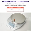Etekcity Food Kitchen Scale with Bowl, 11lb/5kg, Grams and Ounces | Removable bowl with tare, backlit display, ideal for baking, meal prep, dieting and weight loss(Arctic Sliver)