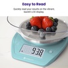 Etekcity Food Kitchen Scale with Bowl, 11lb/5kg, Grams and Ounces | Removable bowl with tare, backlit display, ideal for baking, meal prep, dieting and weight loss(Bright Blue)