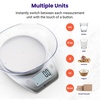 Etekcity Food Kitchen Scale with Bowl, 11lb/5kg, Grams and Ounces | Removable bowl with tare, backlit display, ideal for baking, meal prep, dieting and weight loss(Arctic Sliver)