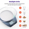 Etekcity Food Kitchen Scale with Bowl, 11lb/5kg, Grams and Ounces | Removable bowl with tare, backlit display, ideal for baking, meal prep, dieting and weight loss(Prussian Blue)