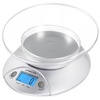 Etekcity Food Kitchen Scale with Bowl, 11lb/5kg, Grams and Ounces | Removable bowl with tare, backlit display, ideal for baking, meal prep, dieting and weight loss(Stainless Steel-Gray)