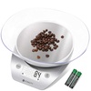 Etekcity Food Kitchen Scale with Bowl, 11lb/5kg, Grams and Ounces | Removable bowl with tare, backlit display, ideal for baking, meal prep, dieting and weight loss(Arctic Sliver)
