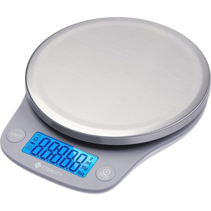 Etekcity 0.1g Food Kitchen Scale, Digital Ounces and Grams for Cooking, Baking, Meal Prep, Dieting, and Weight Loss, 11 Pounds, Black(Silver)