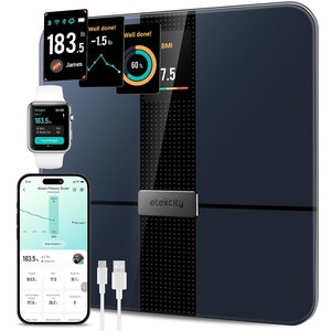 Etekcity Smart Scale for Body Weight and Fat, BMI, FSA Eligible, Black | HSA Eligible, Digital Scale for BMI, Muscle Mass and Body Composition, with Apple Health, TFT Display, Tempered Glass(Black-Color Screen)