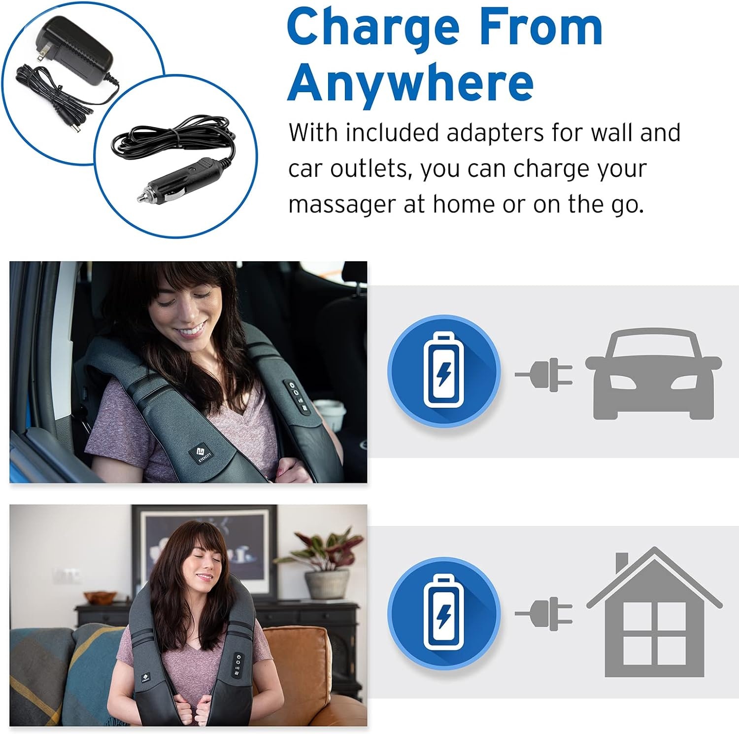 image:imageEtekcity FSA Eligible Cordless Neck Massager for Pain Relief Deep Tissue HSA eligible rechargeable shiatsu neck back and shoulder massager with heat ideal gift for mom and dadGrey