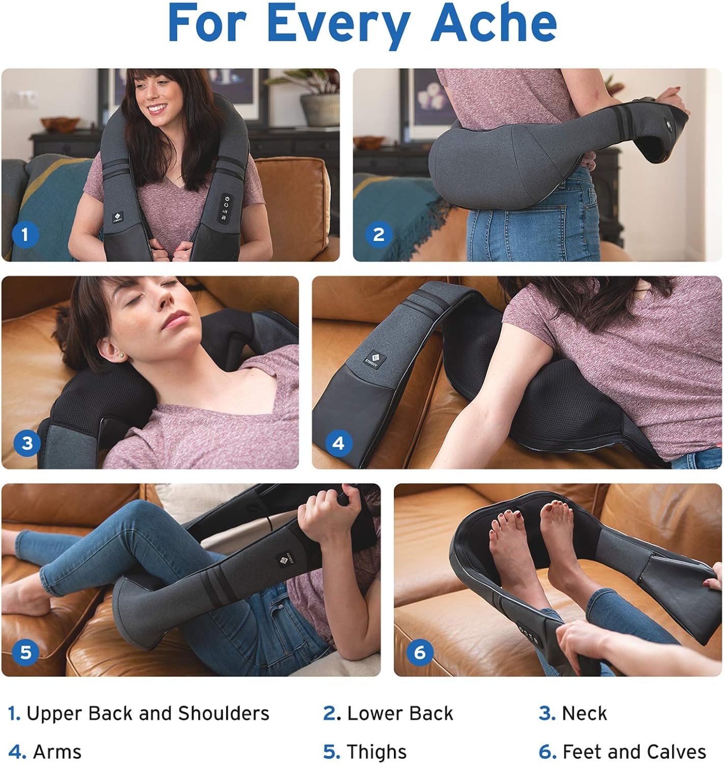 image:imageEtekcity FSA Eligible Cordless Neck Massager for Pain Relief Deep Tissue HSA eligible rechargeable shiatsu neck back and shoulder massager with heat ideal gift for mom and dadGrey