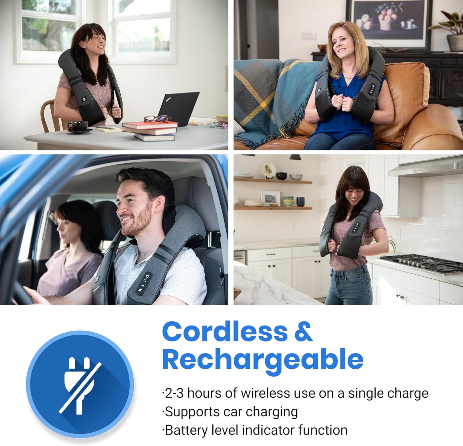 image:imageEtekcity FSA Eligible Cordless Neck Massager for Pain Relief Deep Tissue HSA eligible rechargeable shiatsu neck back and shoulder massager with heat ideal gift for mom and dadGrey