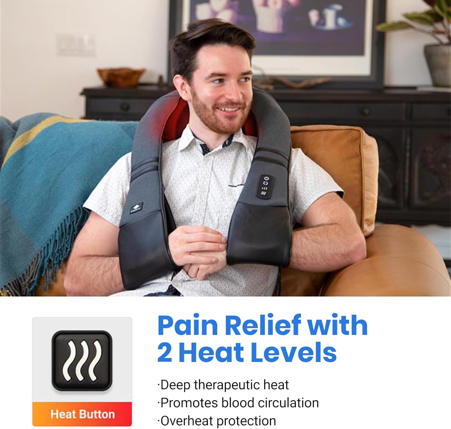 image:imageEtekcity FSA Eligible Cordless Neck Massager for Pain Relief Deep Tissue HSA eligible rechargeable shiatsu neck back and shoulder massager with heat ideal gift for mom and dadGrey