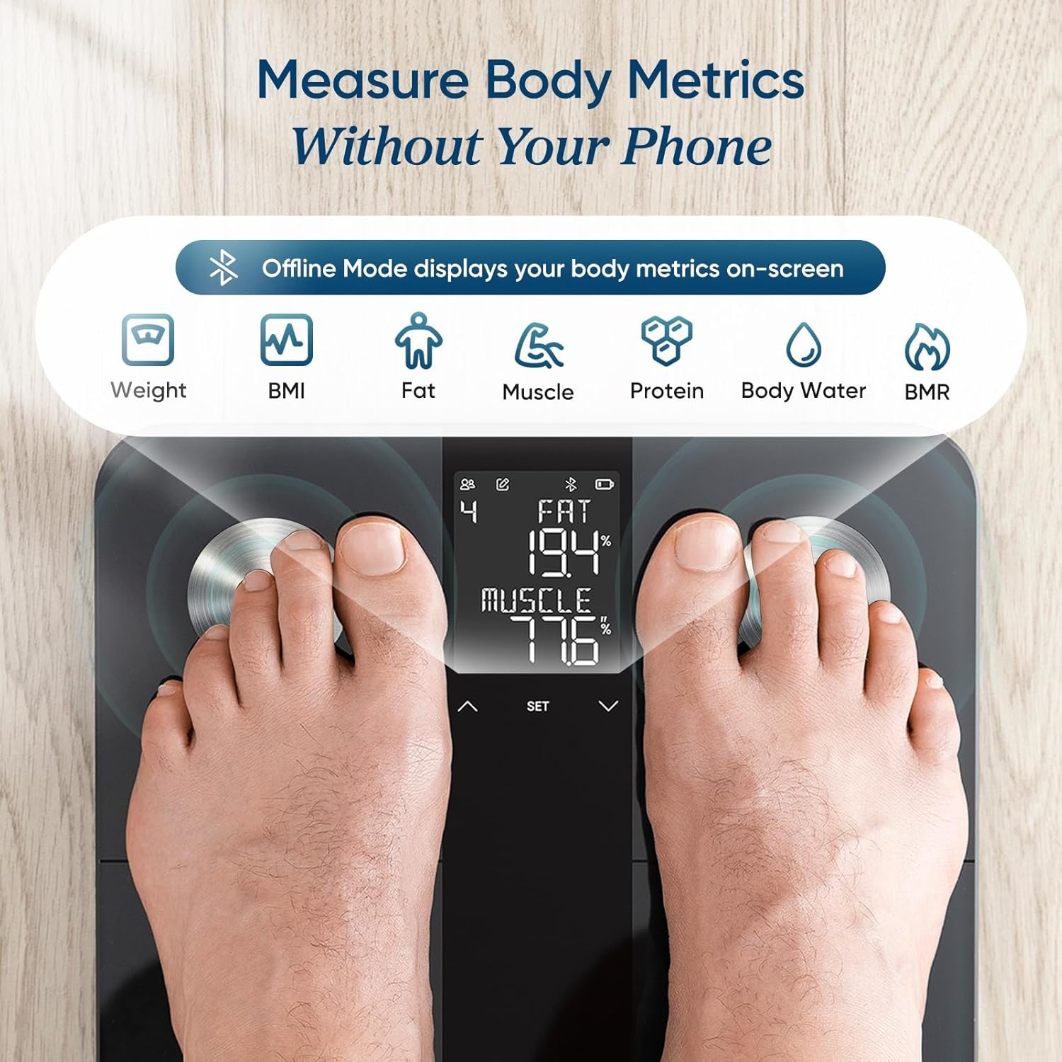 image:imageEtekcity WiFi 8Electrode Smart Scale for Body Weight and FatAsh Black