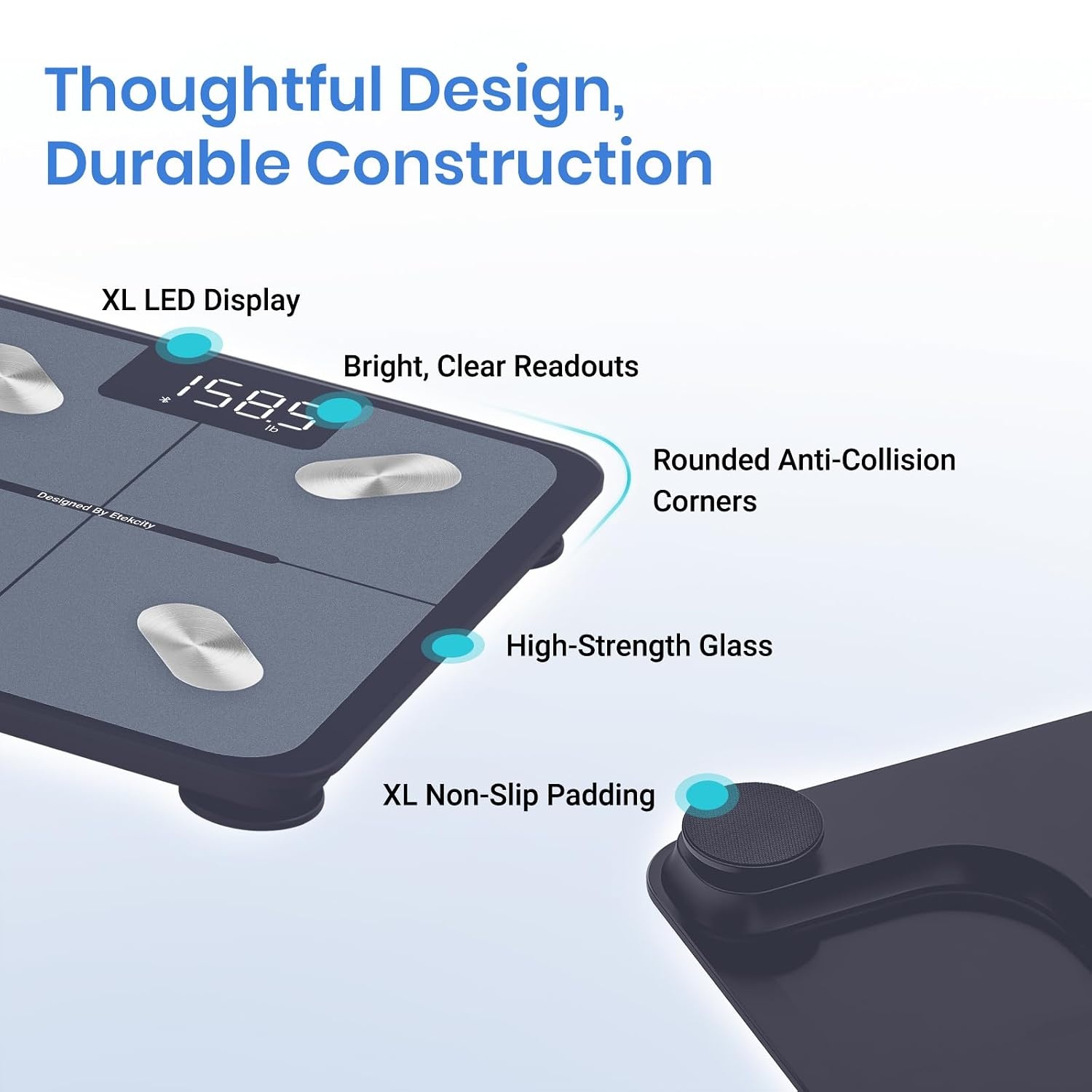 image:imageEtekcity WiFi 8Electrode Smart Scale for Body Weight and FatBlue