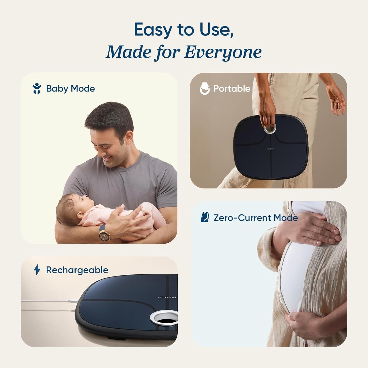 image:imageEtekcity WiFi 8Electrode Smart Scale for Body Weight and FatDark Black