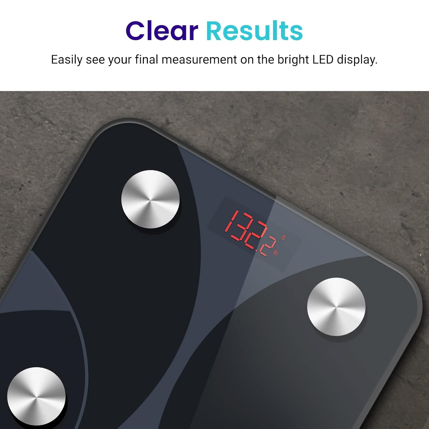 image:imageEtekcity WiFi 8Electrode Smart Scale for Body Weight and FatTextured Black