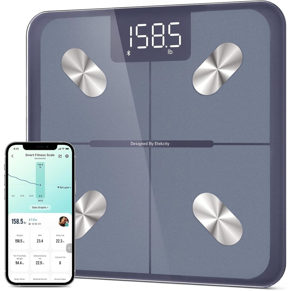 image:imageEtekcity WiFi 8Electrode Smart Scale for Body Weight and FatClassic Blue
